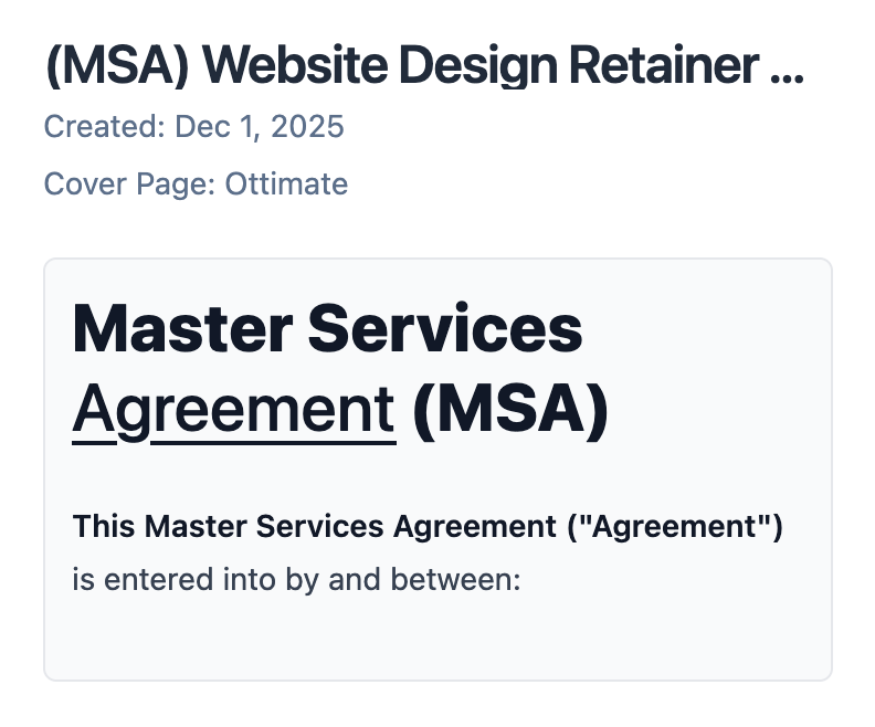 MSA & Legal Templates